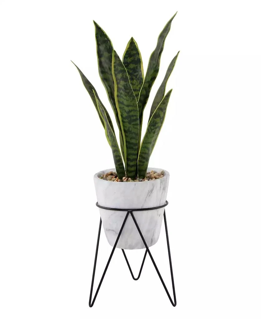 商品Flora Bunda|21" Snake Plant in Marble on Metal Stand,价格¥456,第1张图片