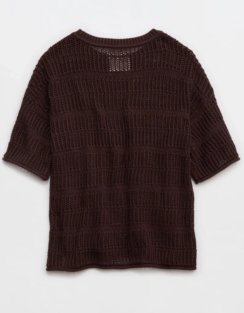 商品Aerie|Aerie Crochet Oversized Short Sleeve Sweater,价格¥254,第4张图片详细描述