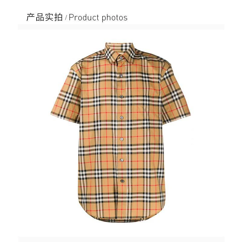 商品Burberry|Burberry 巴宝莉 男士格纹短袖衬衫 8022265,价格¥4253,第11张图片详细描述