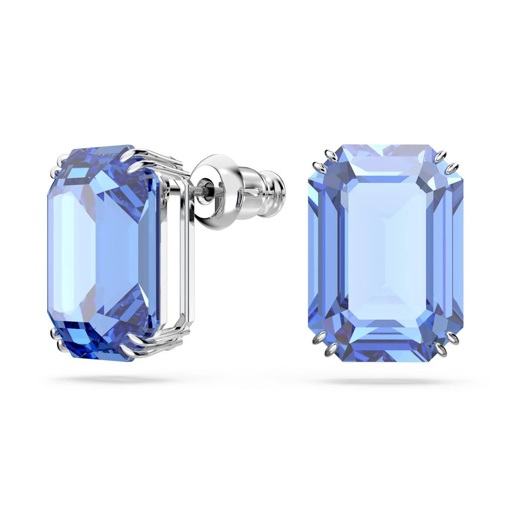 商品Swarovski|Millenia stud earrings octagon cut blue rhodium plated,价格¥899,第3张图片详细描述