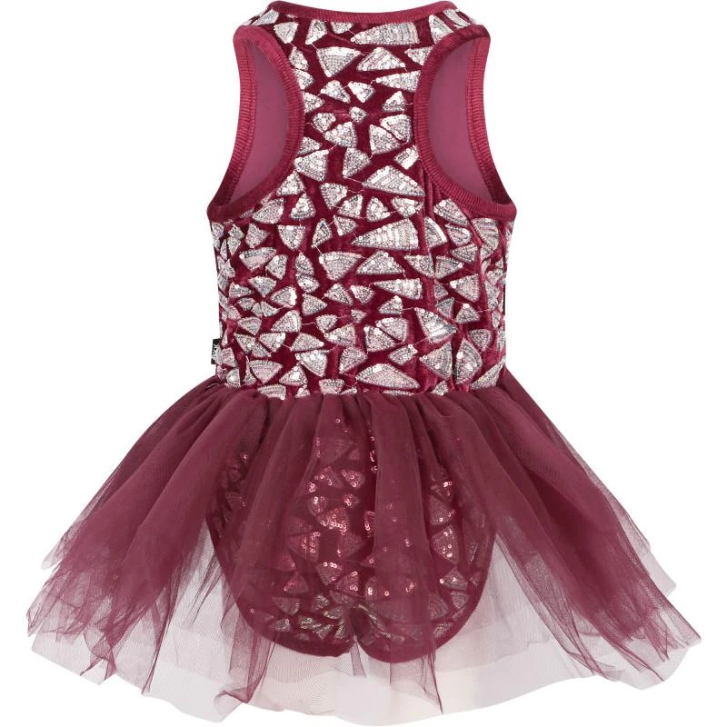 商品Rock Your Baby|Sequins embellishment leotard with tulle ruffle in burgundy,价格¥1262,第2张图片详细描述