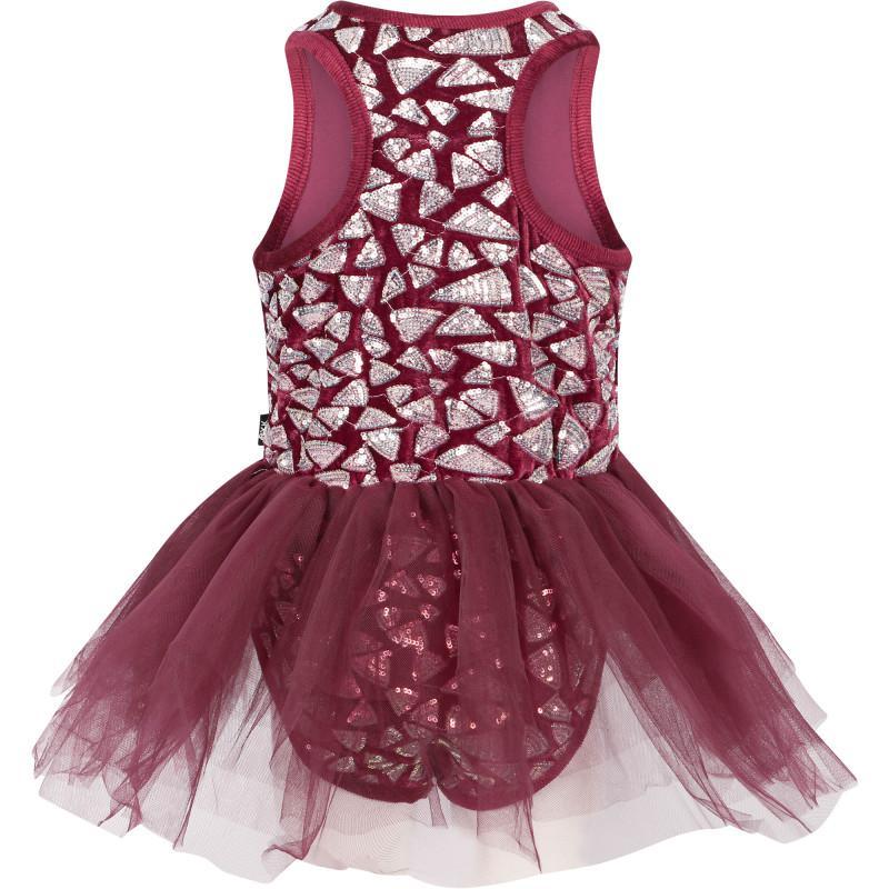 商品Rock Your Baby|Sequins embellishment leotard with tulle ruffle in burgundy,价格¥695-¥732,第4张图片详细描述