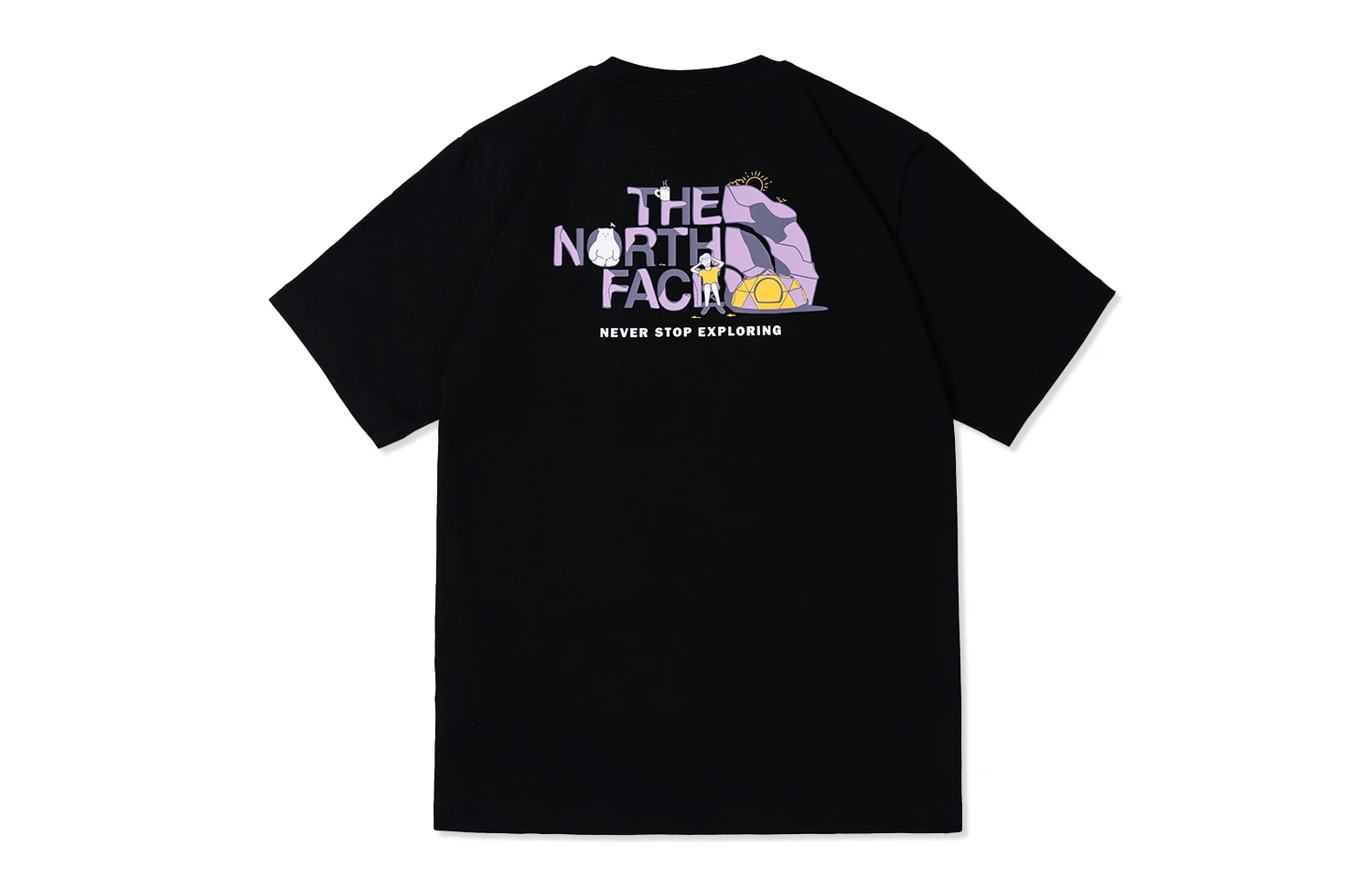 商品[国内直发] The North Face|北面 北极熊系列 字母Logo印花圆领套头透气短袖T恤 男女同款 黑色,价格¥294,第1张图片