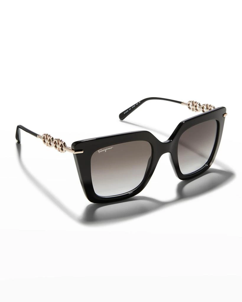 商品Salvatore Ferragamo|Gancini Chain Square Acetate & Metal Sunglasses,价格¥1330,第1张图片