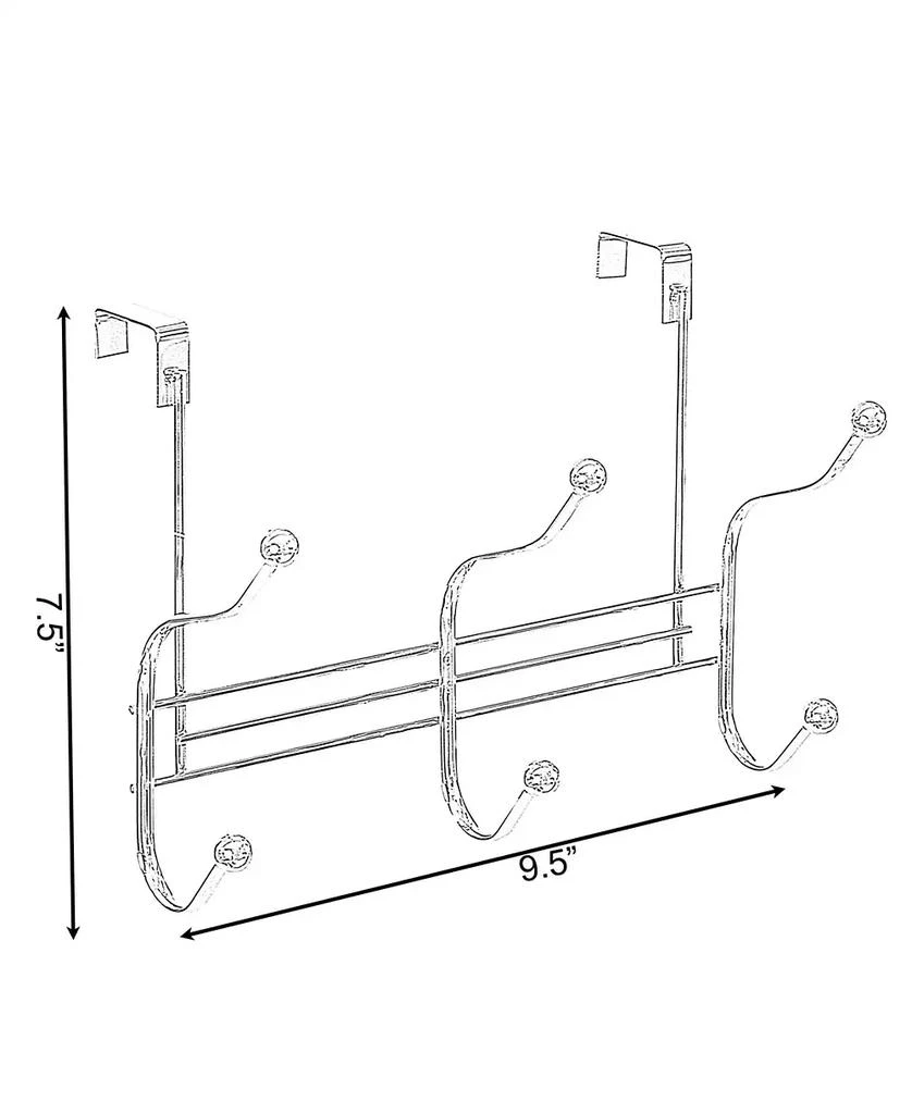 商品Basicwise|Chrome 6 Hook Hanger Organizer,价格¥270,第3张图片详细描述