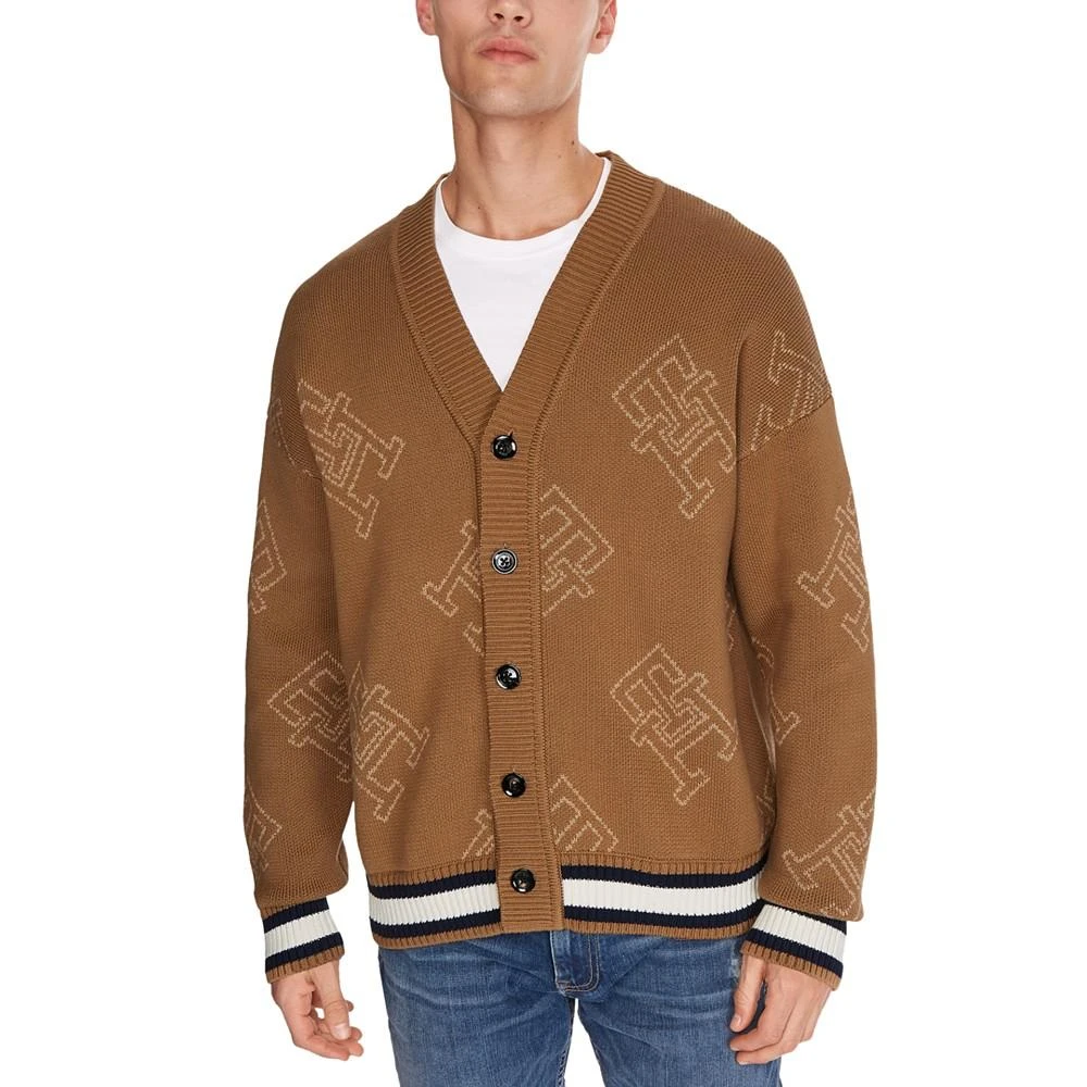 商品Tommy Hilfiger|Men's Allover Monogram Cardigan Sweater,价格¥301,第1张图片