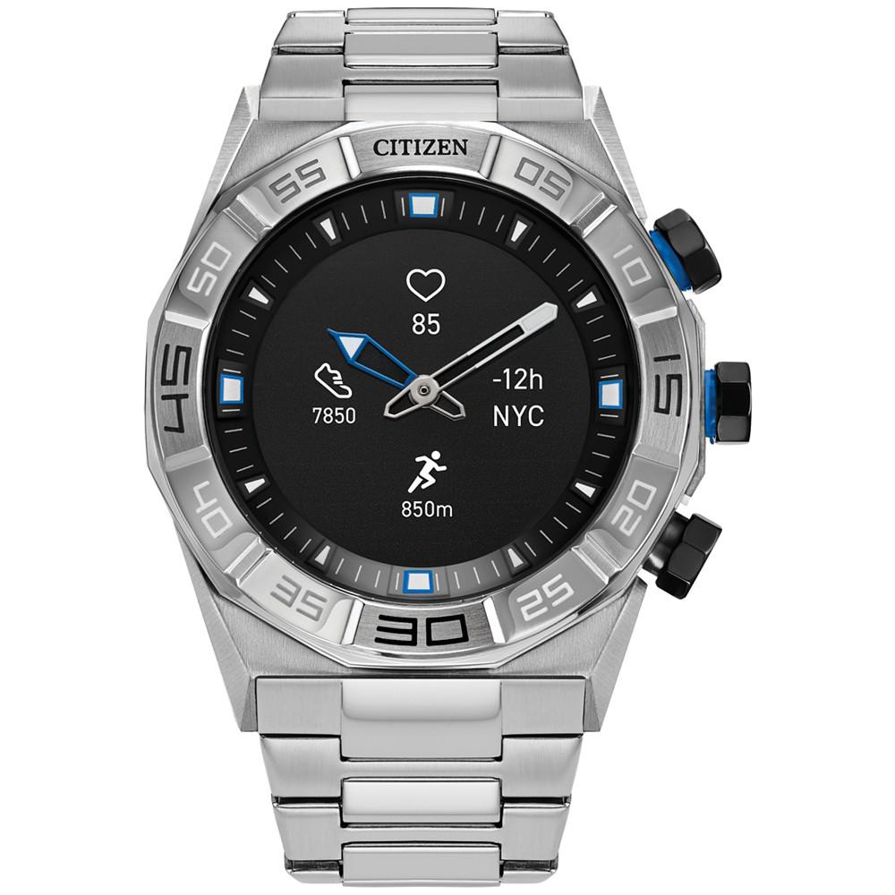 Men's CZ Smart Hybrid HR Silver-Tone Stainless Steel Bracelet Smart Watch 44mm商品第1张图片规格展示