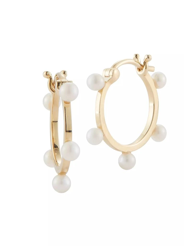 商品MATEO|14K Yellow Gold & 3MM Cultured Freshwater Pearl Small Hoop Earrings,价格¥5572,第1张图片