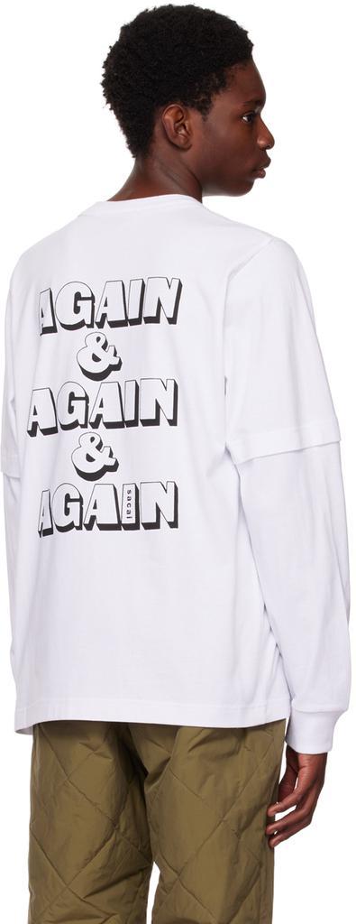 商品Sacai|白色 Again & Again & Again 长袖 T 恤,价格¥1629,第5张图片详细描述