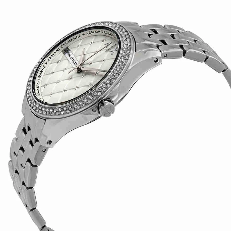 商品Armani Exchange|Lady Hamilton Silver Quilted Dial Ladies Watch AX5215,价格¥712,第2张图片详细描述