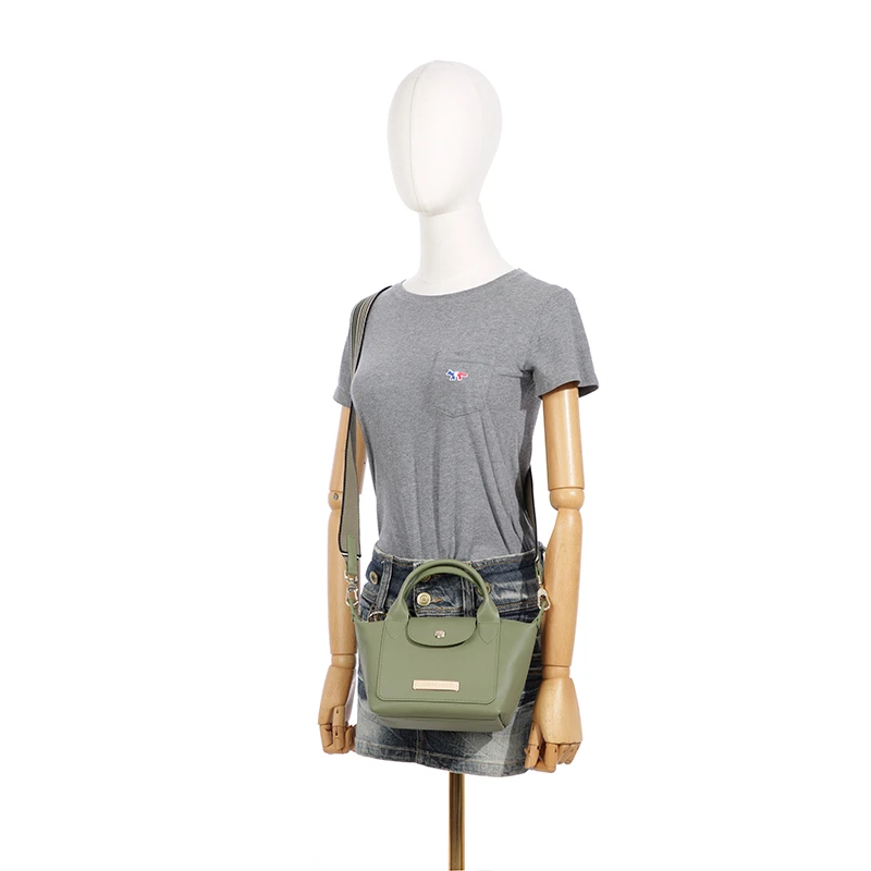 LONGCHAMP 珑骧 Le Pliage Xtra 品牌Logo标志 牛皮 饺子包单肩手提包 迷你 女款 月桂绿 商品