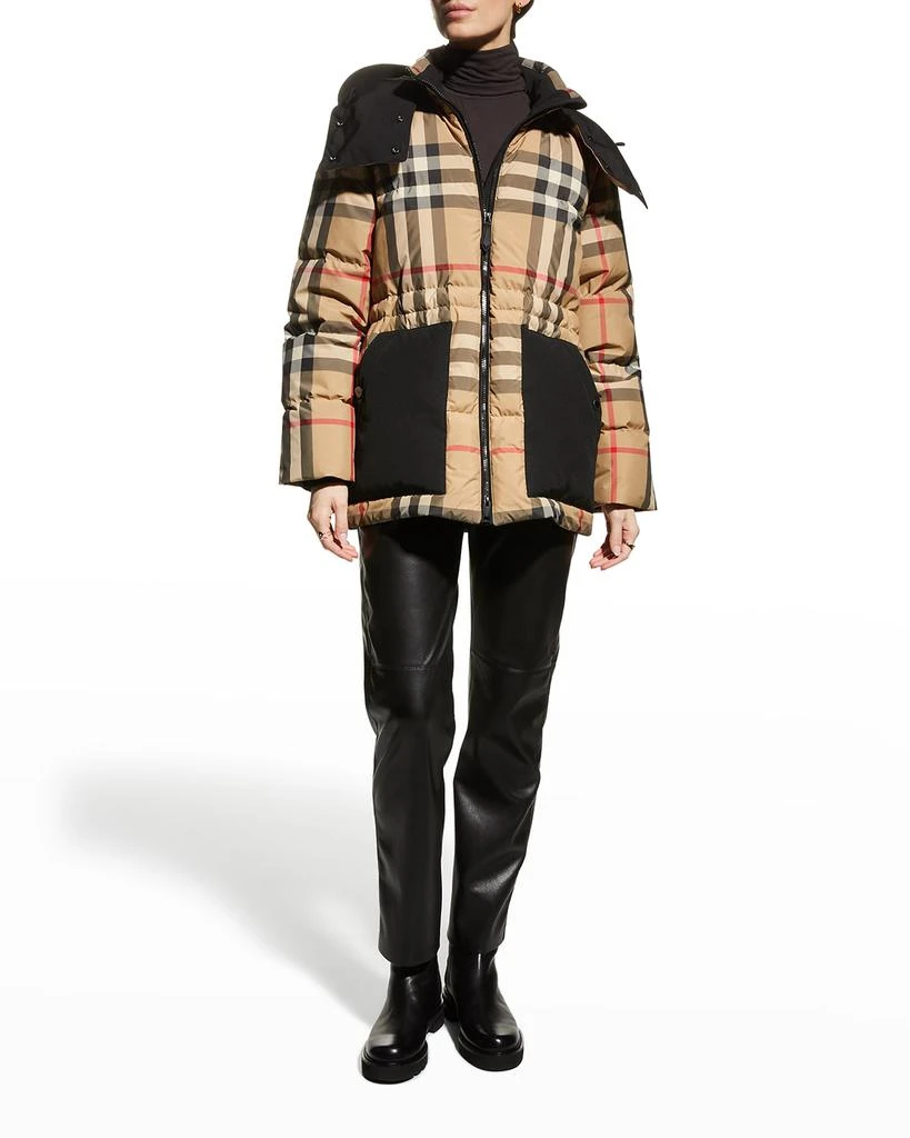 商品Burberry|Detachable Hood Check Puffer Jacket,价格¥16015,第3张图片详细描述