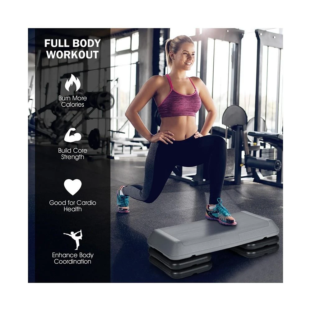 商品Costway|1pcs 29'' Adjustable Workout Fitness Aerobic Stepper Exercise Platform,价格¥343,第3张图片详细描述