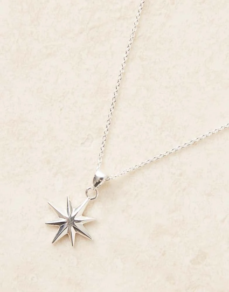 商品ASOS|ASOS DESIGN sterling silver star pendant necklace in silver,价格¥284,第2张图片详细描述