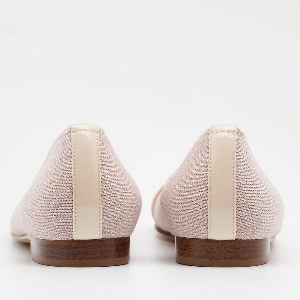 商品[二手商品] Chanel|Chanel Pink Knit Fabric and Patent Leather CC Cap Toe Ballet Flats Size 36,价格¥4254,第5张图片详细描述