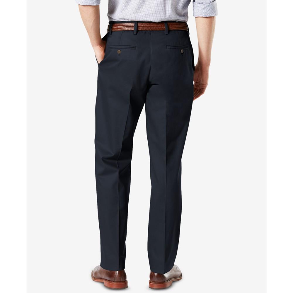 Men's Signature Lux Cotton Classic Fit Creased Stretch Khaki Pants商品第2张图片规格展示