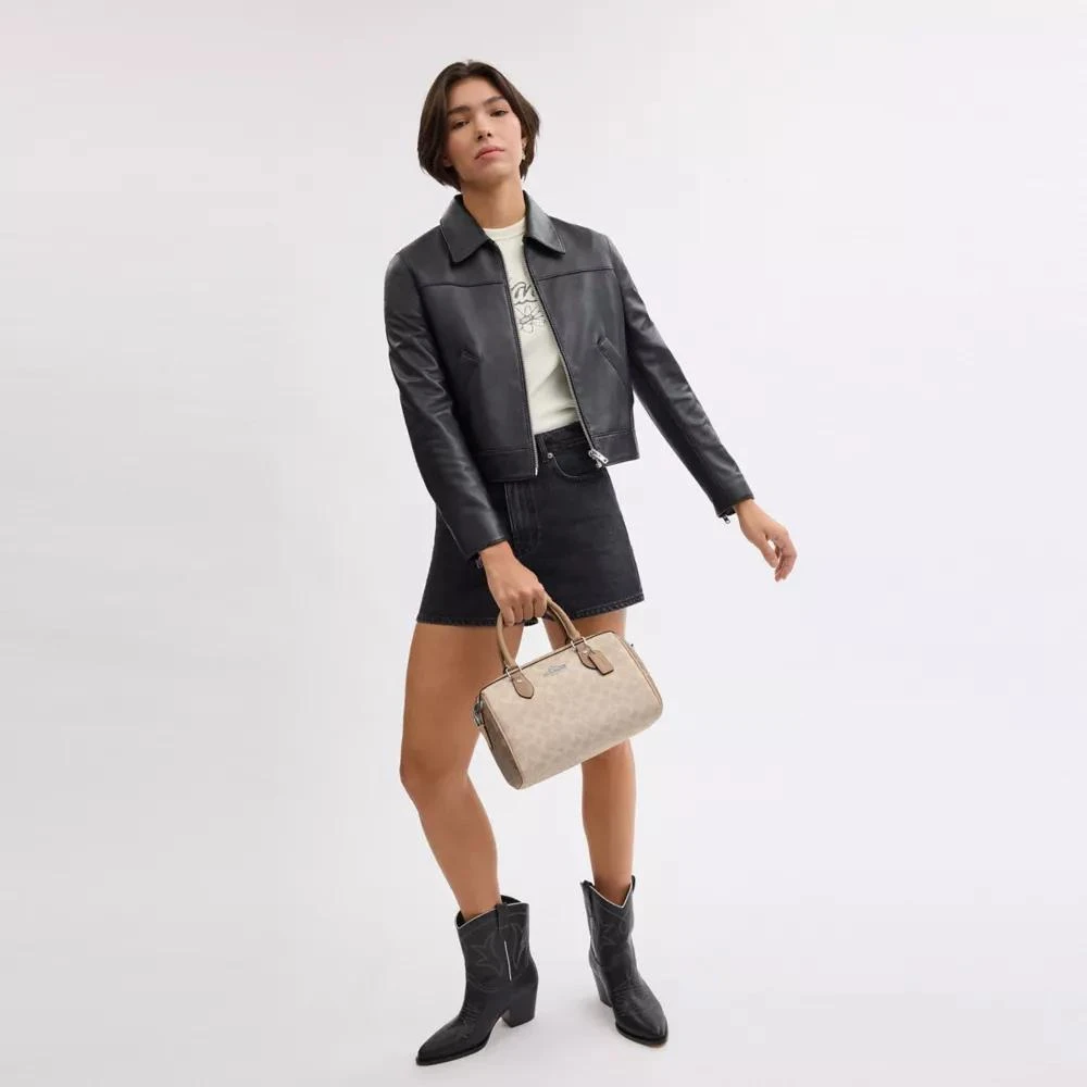 商品Coach|Rowan Satchel Bag In Blocked Signature Canvas,价格¥1299,第3张图片详细描述