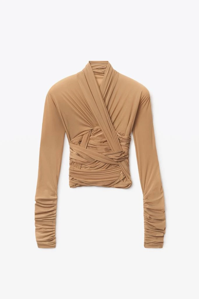 商品Alexander Wang|RUCHED DRAPED TOP IN HOSIERY JERSEY,价格¥1865,第3张图片详细描述