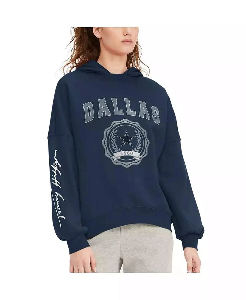 商品Tommy Hilfiger|Women's Navy Dallas Cowboys Becca Dropped Shoulders Pullover Hoodie,价格¥501,第1张图片