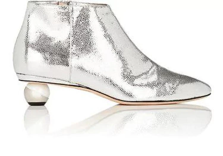 商品ALCHIMIA DI BALLIN|Nix Metallic Leather Ankle Booties,价格¥2076,第1张图片