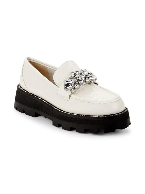 商品Karl Lagerfeld Paris|Marcia Embellished Leather Loafers,价格¥376,第2张图片详细描述