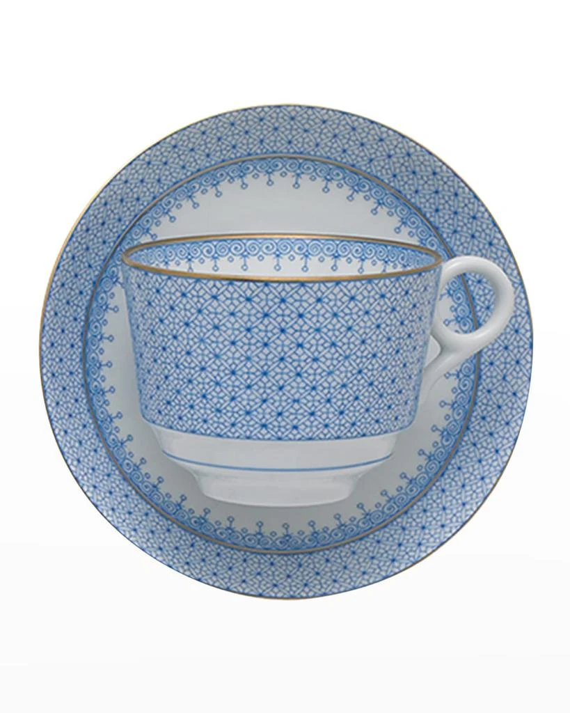 Mottahedeh Cornflower Lace Teacup & Saucer Plate 1