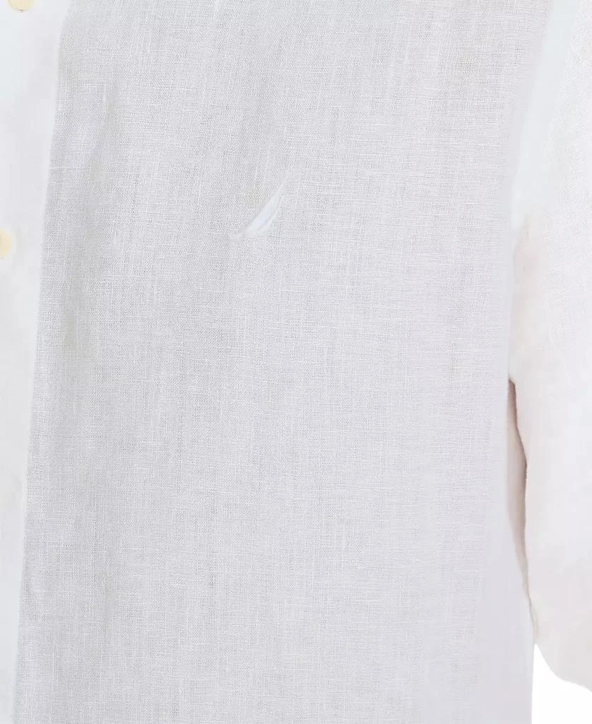 商品Nautica|Men's Classic-Fit Long-Sleeve Button-Up Solid Linen Shirt,价格¥657,第3张图片详细描述