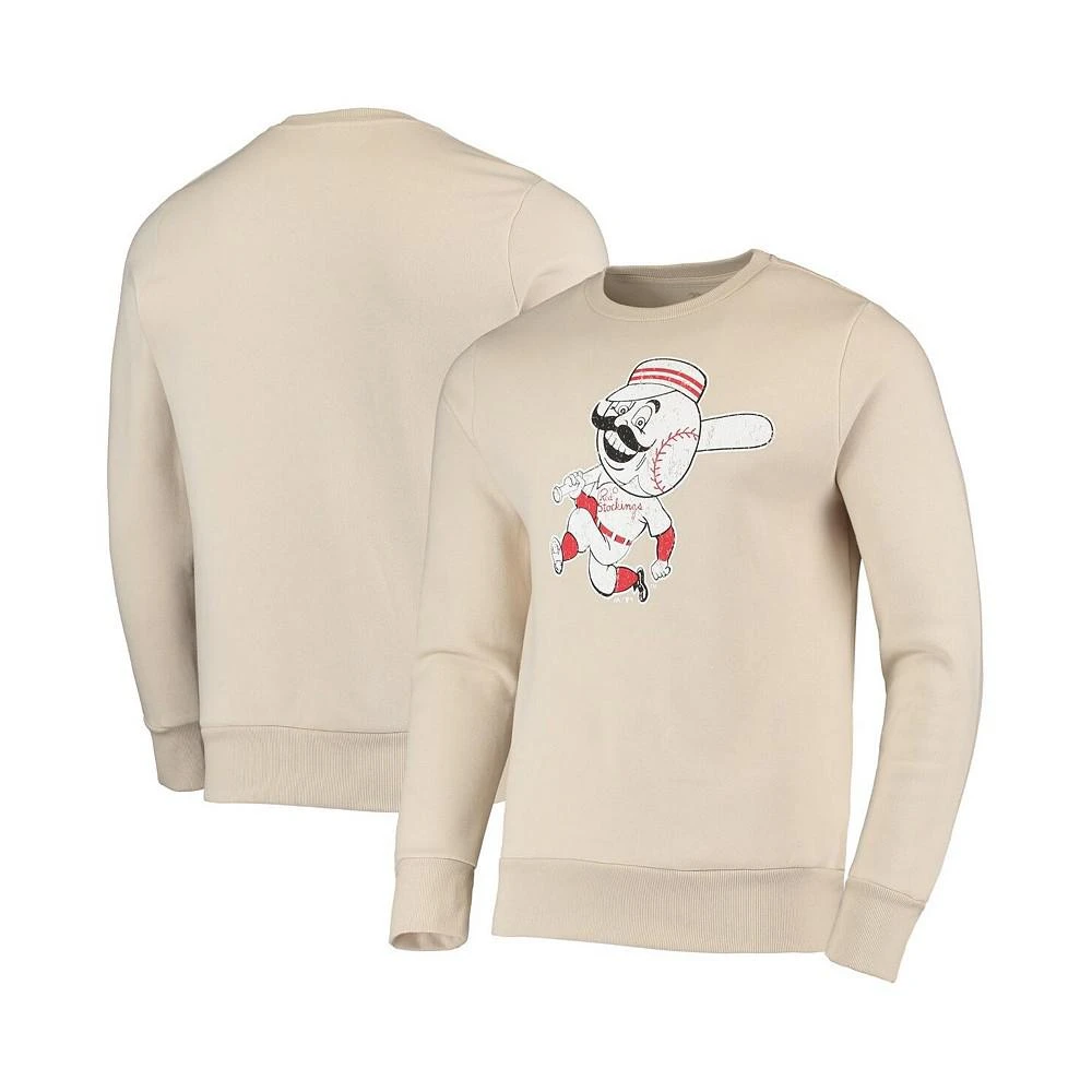 商品Majestic|Men's Threads Oatmeal Cincinnati Reds Fleece Pullover Sweatshirt,价格¥417,第1张图片