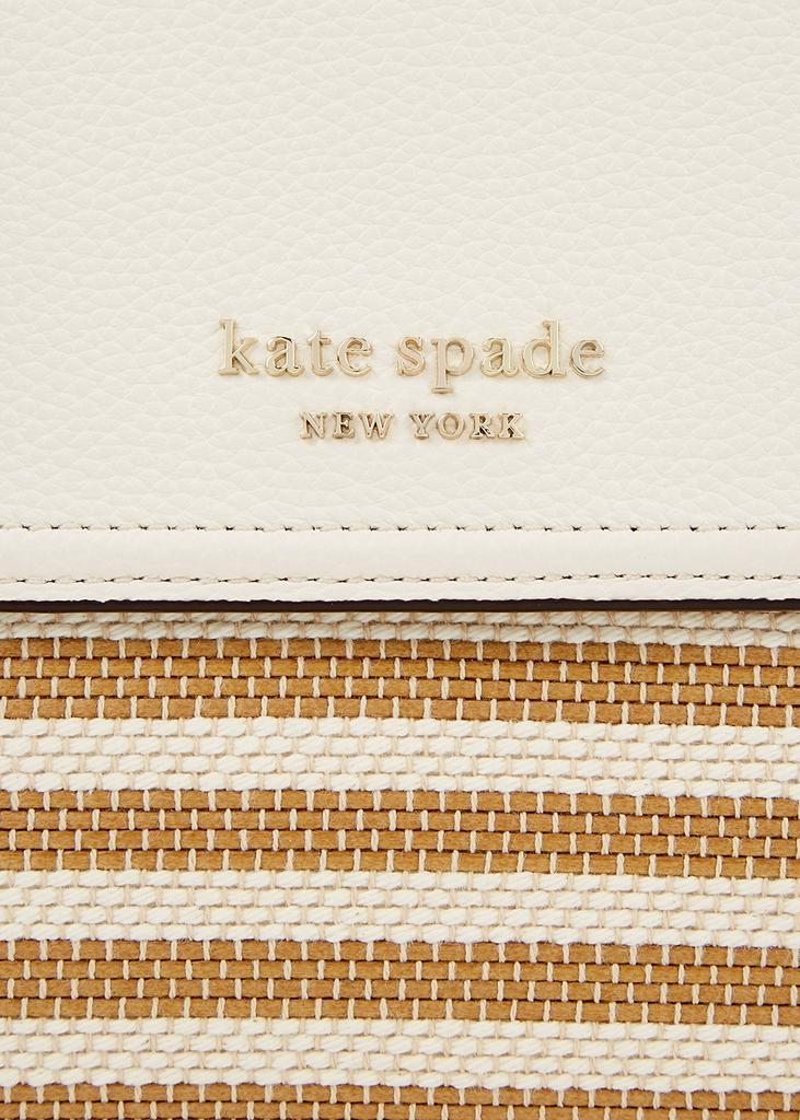 商品Kate Spade|Hudson ivory striped leather shoulder bag,价格¥2638,第5张图片详细描述