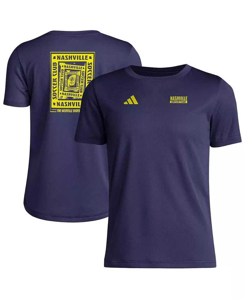 商品Adidas|Big Boys and Girls Navy Nashville SC Local Wrap T-Shirt,价格¥260,第1张图片