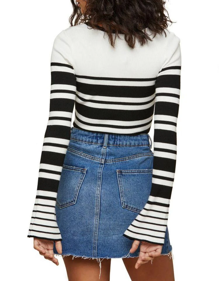 商品Miss Selfridge|Striped Flute-Sleeve Sweater,价格¥221,第3张图片详细描述