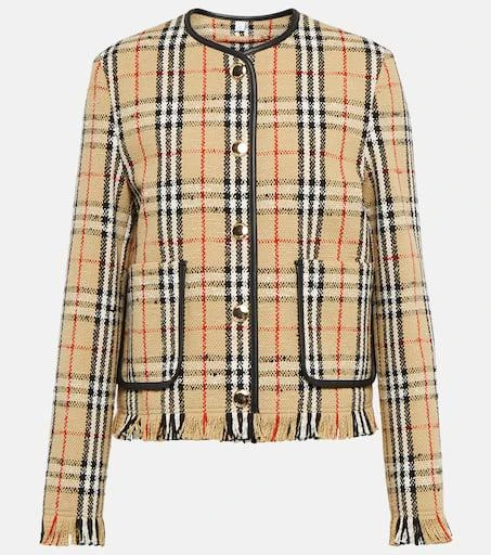 商品Burberry|棉质与羊毛混纺夹克,价格¥17379,第1张图片