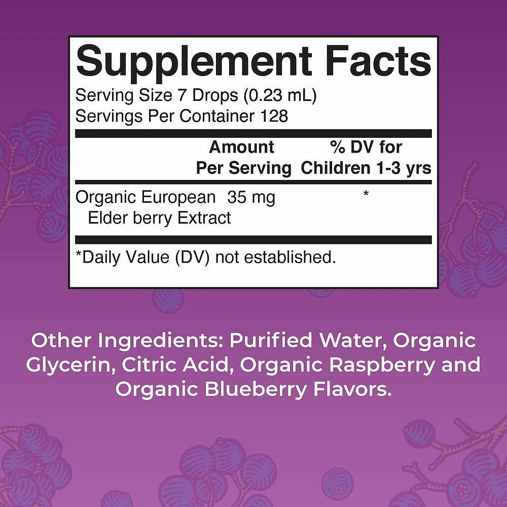 商品MaryRuth Organics|Toddler Elderberry Liquid, Blueberry Raspberry, 1oz,价格¥149,第3张图片详细描述
