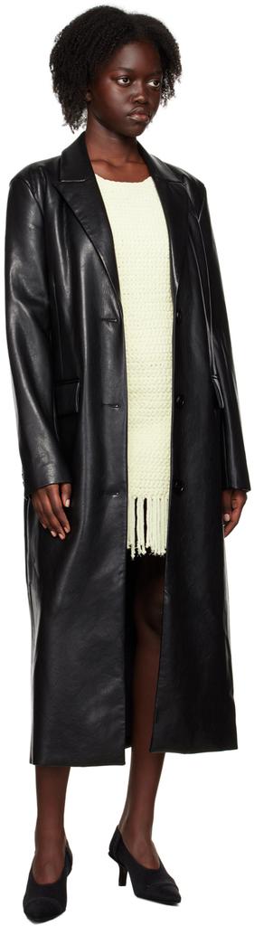 Black Zoie Faux-Leather Coat商品第4张图片规格展示