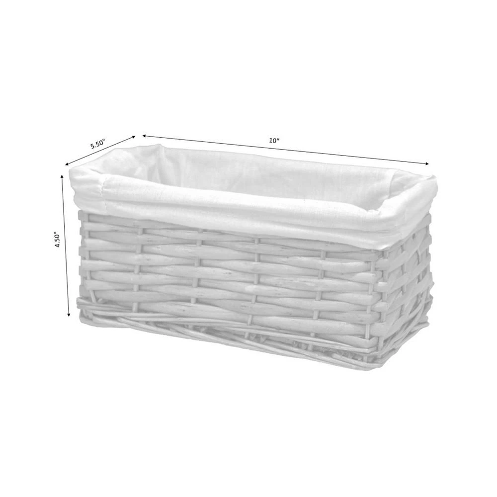 商品Vintiquewise|Willow Shelf Basket Lined with Lining,价格¥239,第4张图片详细描述