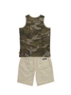 商品Timberland|​Little Boy's 2-Piece Camouflage Tank Top & Shorts Set,价格¥80,第2张图片详细描述