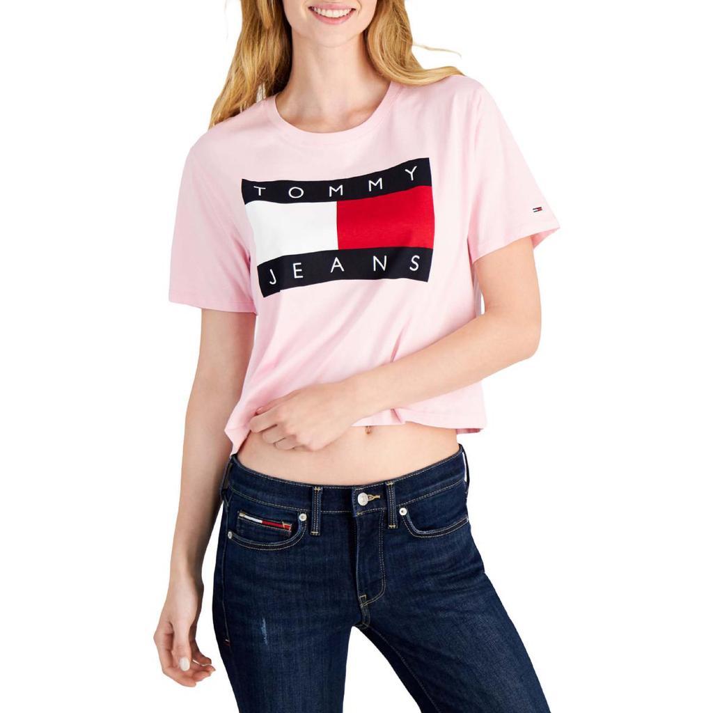 商品Tommy Jeans|Tommy Jeans Womens Knit Crewneck Graphic T-Shirt,价格¥142-¥171,第4张图片详细描述