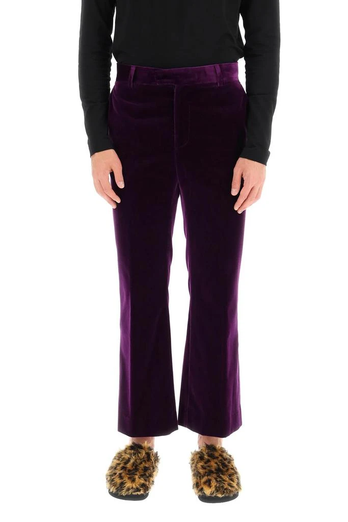 商品Palm Angels|Palm Angels Velvet Flared Trousers,价格¥4745,第2张图片详细描述