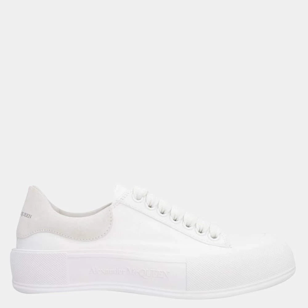 商品Alexander McQueen|Alexander Mcqueen White Canvas Deck Plimsoll Sneakers Size EU 40,价格¥4470,第2张图片详细描述