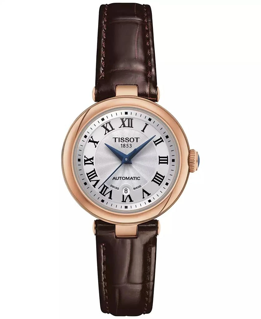 商品Tissot|Women's Bellissima PVD Brown Leather Strap Watch 29mm,价格¥5739,第1张图片