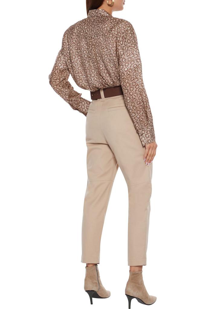 Cropped cotton-blend twill tapered pants商品第3张图片规格展示