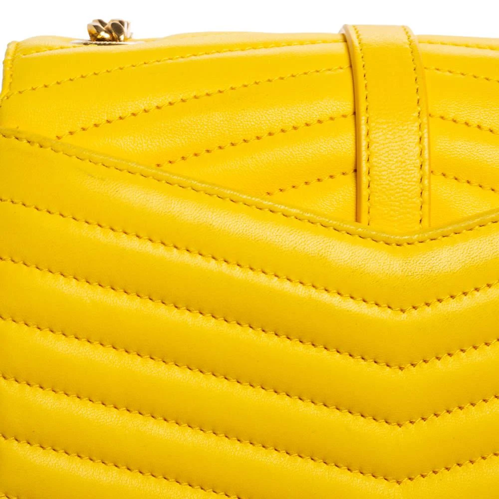 商品[二手商品] Yves Saint Laurent|Saint Laurent Yellow Quilted Leather Small Sulpice Triple V-Flap Crossbody Bag ,价格¥4114,第5张图片详细描述