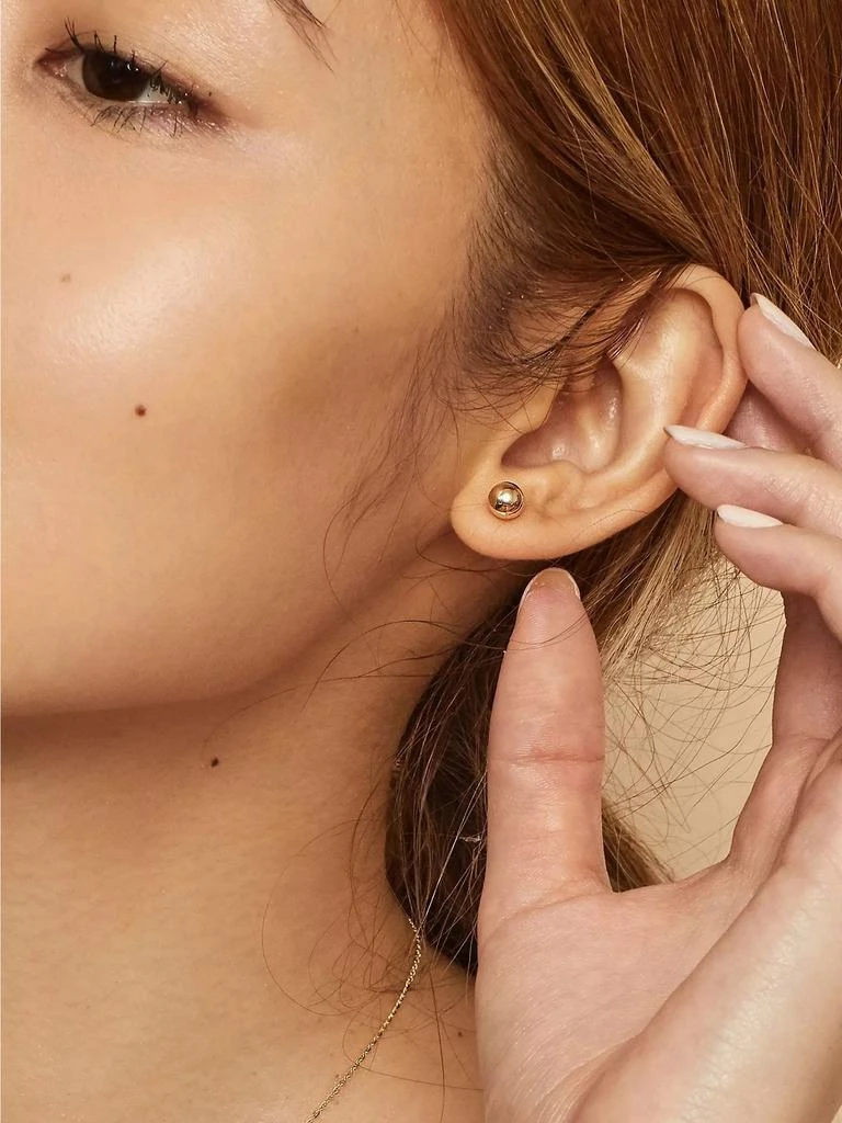 商品Oradina|14K White Solid Gold Have A Ball Studs,价格¥506,第3张图片详细描述