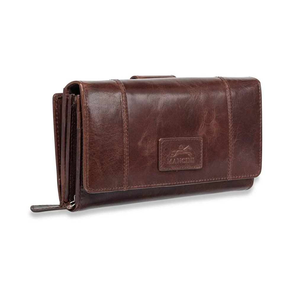 商品Mancini Leather Goods|Casablanca Collection RFID Secure Ladies Clutch Wallet,价格¥771,第5张图片详细描述