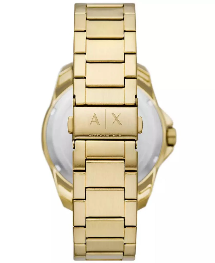 商品Armani Exchange|Men's Quartz Three Hand Date Gold-tone Stainless Steel Watch 44mm,价格¥1085,第3张图片详细描述