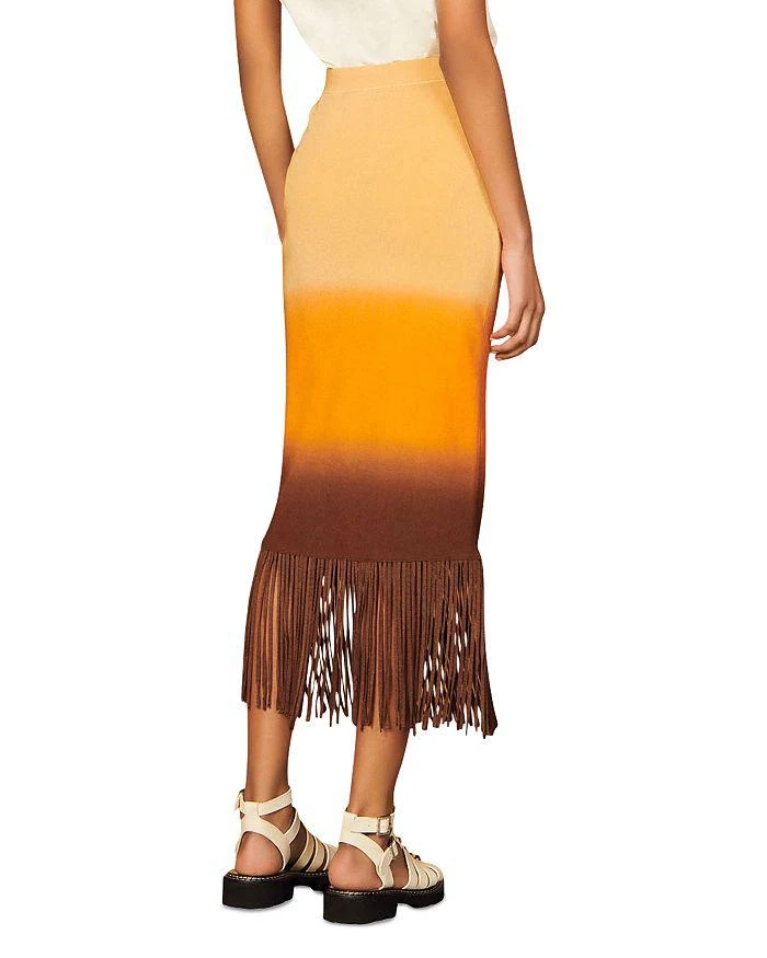 商品Sandro|Aldira Dip Dyed Fringe Skirt,价格¥1938,第2张图片详细描述