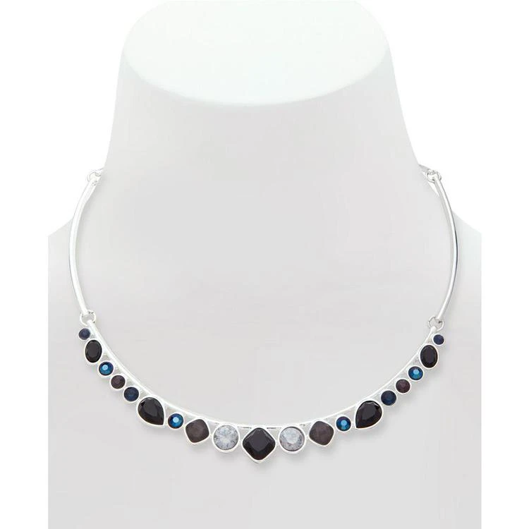 商品Nine West|Silver-Tone Multi-Stone Choker Necklace,价格¥247,第2张图片详细描述