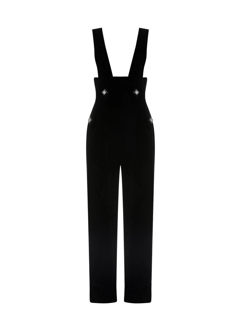 商品Gucci|Gucci Button Embellished Velvet Jumpsuit,价格¥31369,第1张图片