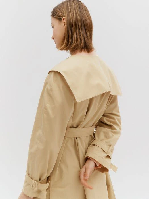 商品BEMUSE MANSION|Sailor Trench Coat - Yellow Beige,价格¥1692,第3张图片详细描述
