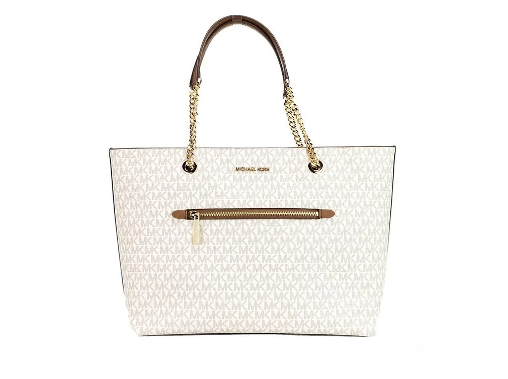 商品[二手商品] Michael Kors|Michael Kors Jet Set Medium ivory Signature PVC Front Zip Chain Tote Bag Women's Purse,价格¥2316,第2张图片详细描述